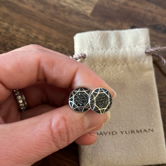 David Yurman Pavé Cufflinks with Black Diamonds sterling silver - Picture 6 of 8